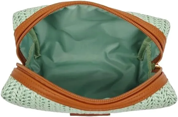 ORB Style - ANEW Cosmetic Bag-CB108MT-Herringbone-Rectangular Case-Mint/Tan