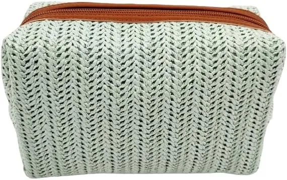 ORB Style - ANEW Cosmetic Bag-CB108MT-Herringbone-Rectangular Case-Mint/Tan