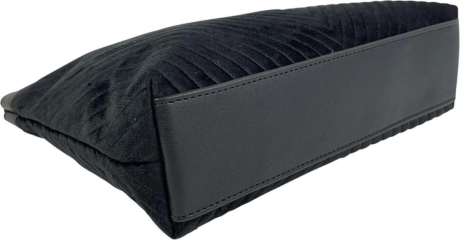 ORB Style Cosmetic Bag-CB201BK-Velour-Large Pouch-Black