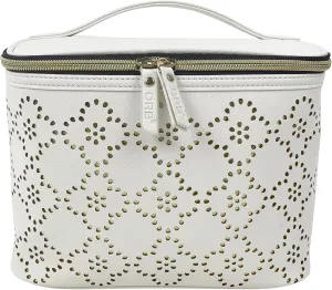 ORB Style Cosmetic Bag-CB307-Lace-Train Case-Off White/Gold