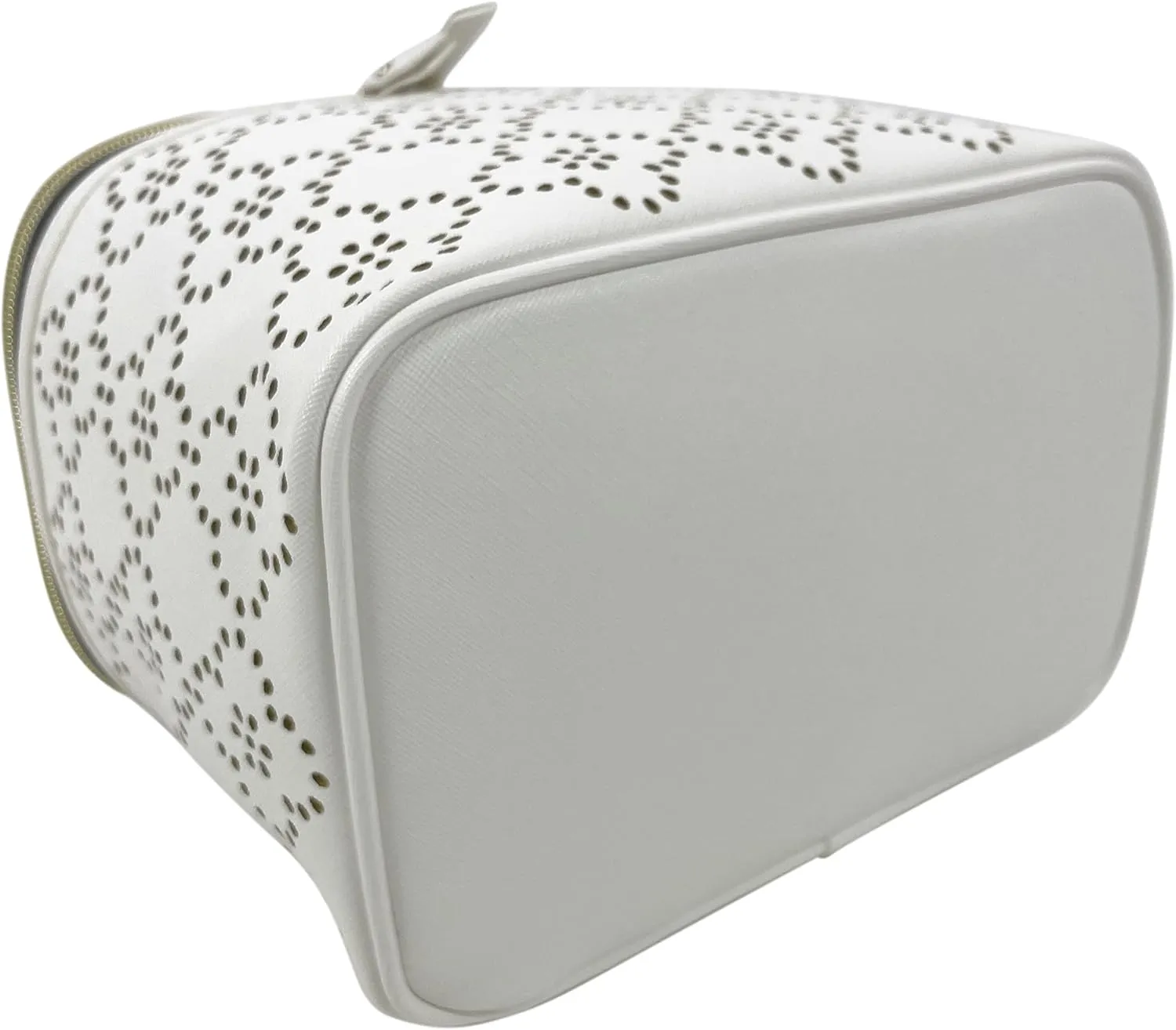 ORB Style Cosmetic Bag-CB307-Lace-Train Case-Off White/Gold