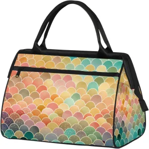 Overnight Weekender Bag for Women Men Goldfish Colorful Scales Waterproof Carry On Travel Duffel Bags with Zipper Lightweight Sports Gym Bag Luggage Workout Handle Bags for Traveling Yoga Camping
