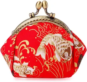 Oyachic Carp Coin Purse Change Purse Bulk Women Lucky Small Wallet Vintage Clutch Pouch Bag for Women