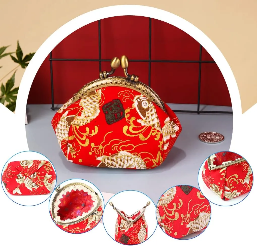 Oyachic Carp Coin Purse Change Purse Bulk Women Lucky Small Wallet Vintage Clutch Pouch Bag for Women