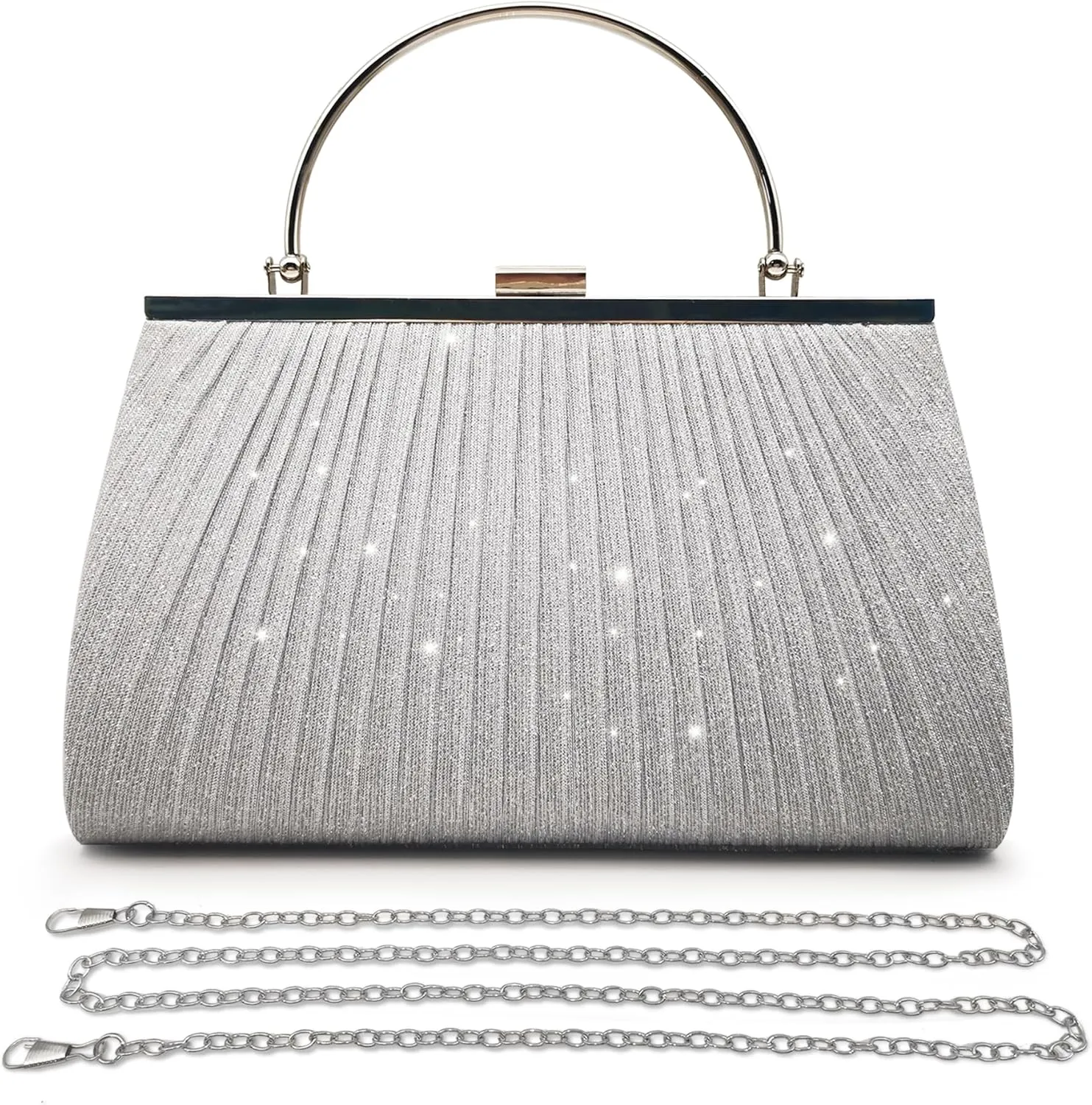 Pahajim Sparkly Evening Bag Bling Clutch Purses for Women, Small Glitter Sequin Handbag Fancy Dressy Purse with Strap