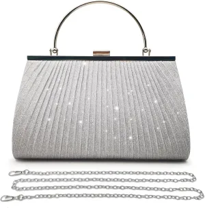 Pahajim Sparkly Evening Bag Bling Clutch Purses for Women, Small Glitter Sequin Handbag Fancy Dressy Purse with Strap