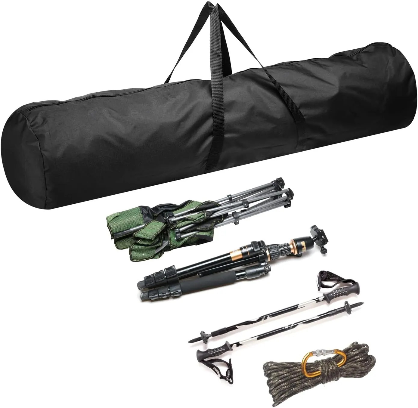 PATIKIL Folding Camping Chair Replacement Bag 47.2" x 11.8", Portable Camping Storage Tent Bag with Handle Strap for Outdoor Camping Hiking Travel, Black
