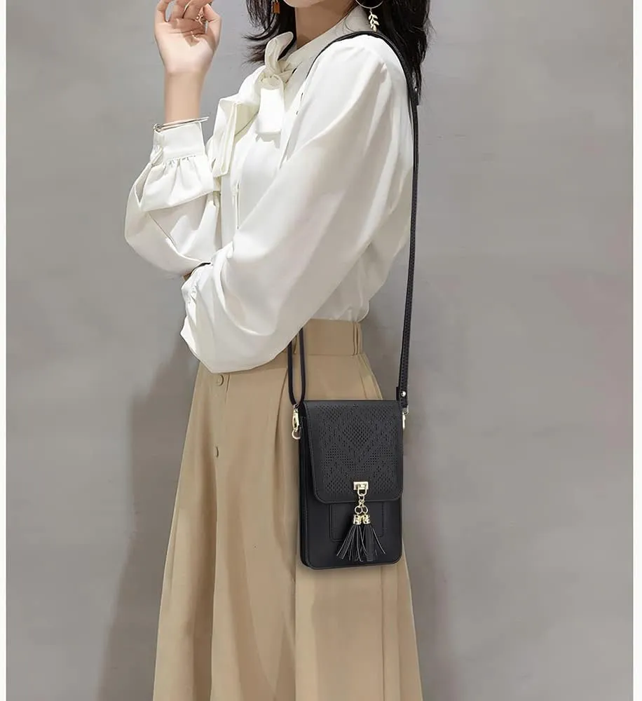 Peacocktion Small Crossbody Bags for Women, RFID Leather Wallet Women, Travel Cell Phone Purses with Card Slots