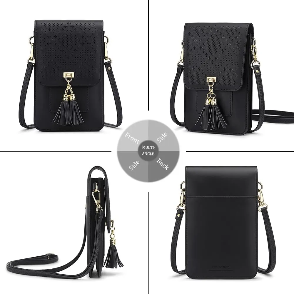 Peacocktion Small Crossbody Bags for Women, RFID Leather Wallet Women, Travel Cell Phone Purses with Card Slots