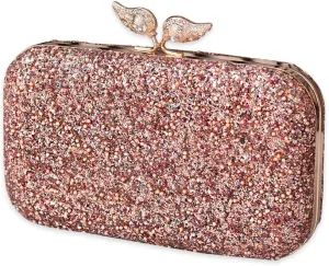 Pearl Evening Bag for Women Sequin Clutch Bag Beaded Handbag Bridal Wedding Purse Shoulder Bag with Detachable Chain