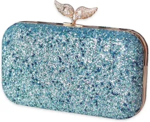 Pearl Evening Bag for Women Sequin Clutch Bag Beaded Handbag Bridal Wedding Purse Shoulder Bag with Detachable Chain