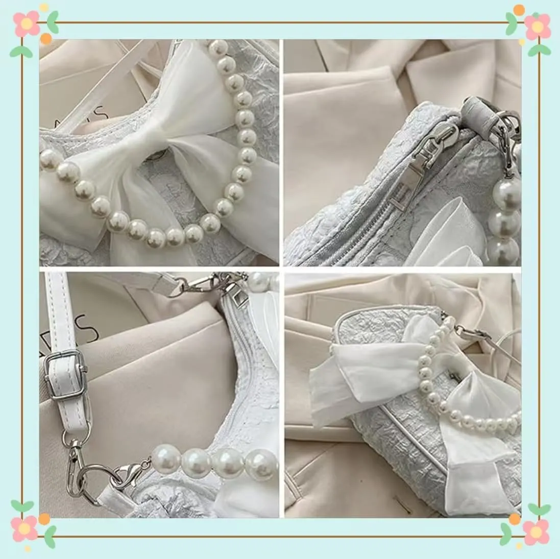 Pearl Handbags for Ladies: Vintage Bow - Tie Cross - Body & Multifunctional Shoulder Bags