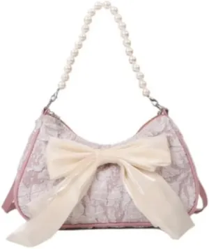 Pearl Handbags for Ladies: Vintage Bow - Tie Cross - Body & Multifunctional Shoulder Bags