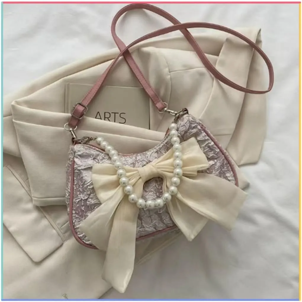 Pearl Handbags for Ladies: Vintage Bow - Tie Cross - Body & Multifunctional Shoulder Bags