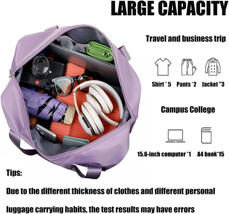 Pepepo Travel Bag with Removable Wheels, Large Capacity Kulken Travel Bags with pull handle, Universal Expandable Foldable Rolling Duffle Tote, Dry and wet separation (black)