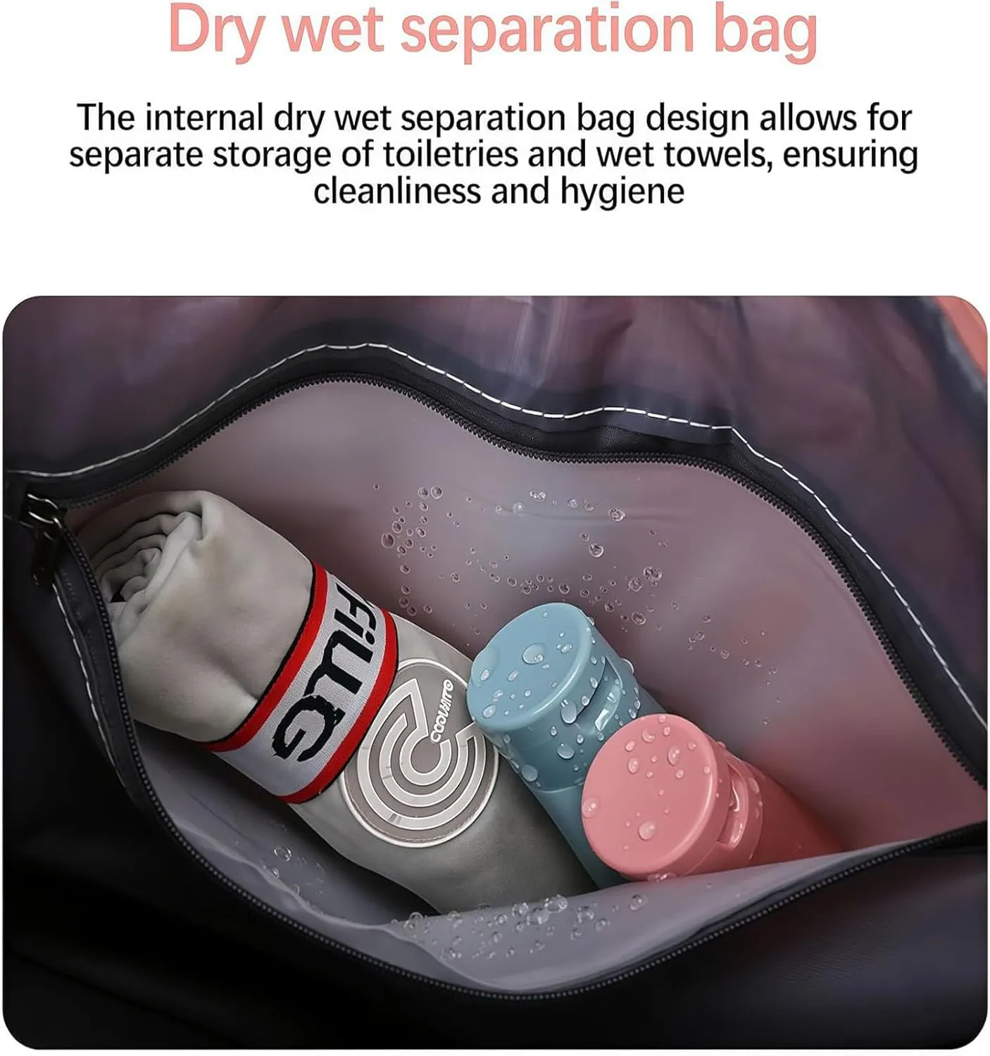 Pepepo Travel Bag with Wheels, 2025 New Large Capacity Travel Bag, Expandable and Foldable Luggage Bags, With Dry and Wet Separation Layer, Durable & Multi-functional Design (Grey)