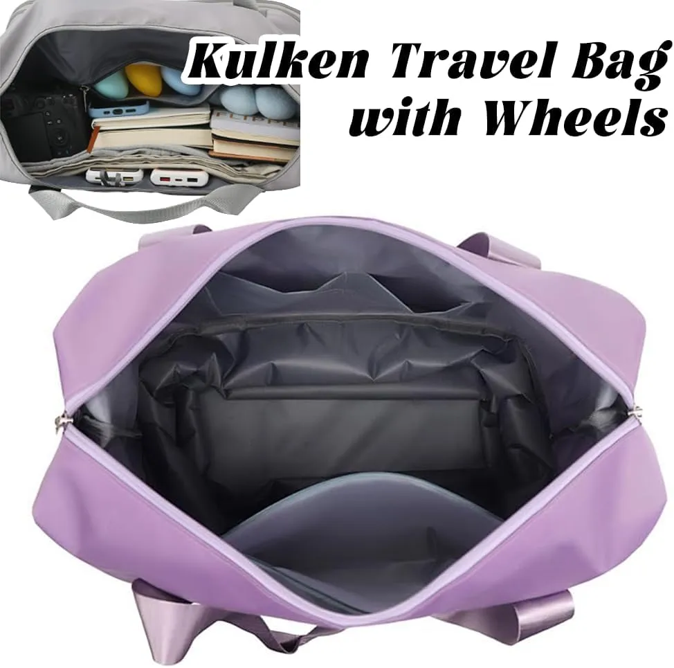 Pepepo Travel Bag with Wheels, 2025 New Large Capacity Travel Bag - Universal Wheel Removable for Travel & Business Trip, Expandable Foldable Rolling Duffle Bags with Wheels for Women & Men (A-Brown)
