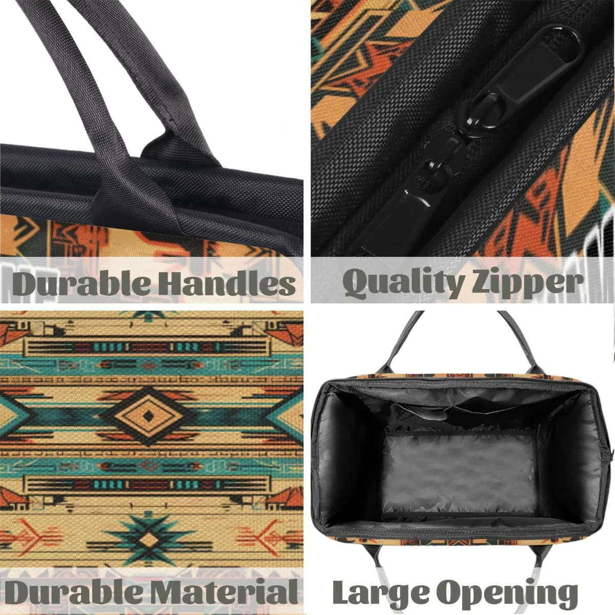 Personalized Custom Duffel Bags for Women Men, Personalized Customized Travel Duffel Bag, Waterproof Sports Gym Bag Weekender Overnight Bag Carry On Tote Bag, Ethnic Aztec Native American