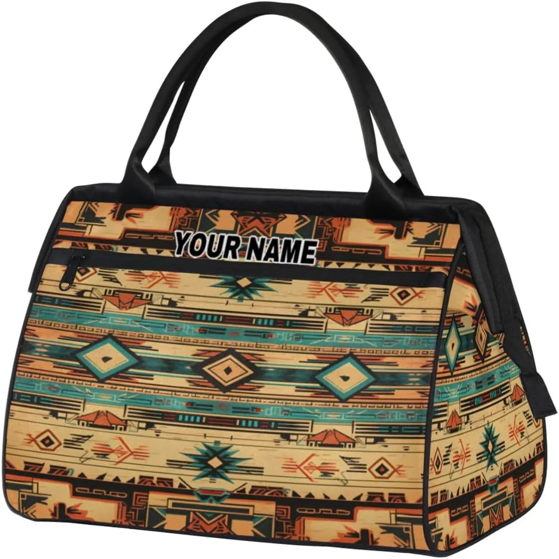 Personalized Custom Duffel Bags for Women Men, Personalized Customized Travel Duffel Bag, Waterproof Sports Gym Bag Weekender Overnight Bag Carry On Tote Bag, Ethnic Aztec Native American