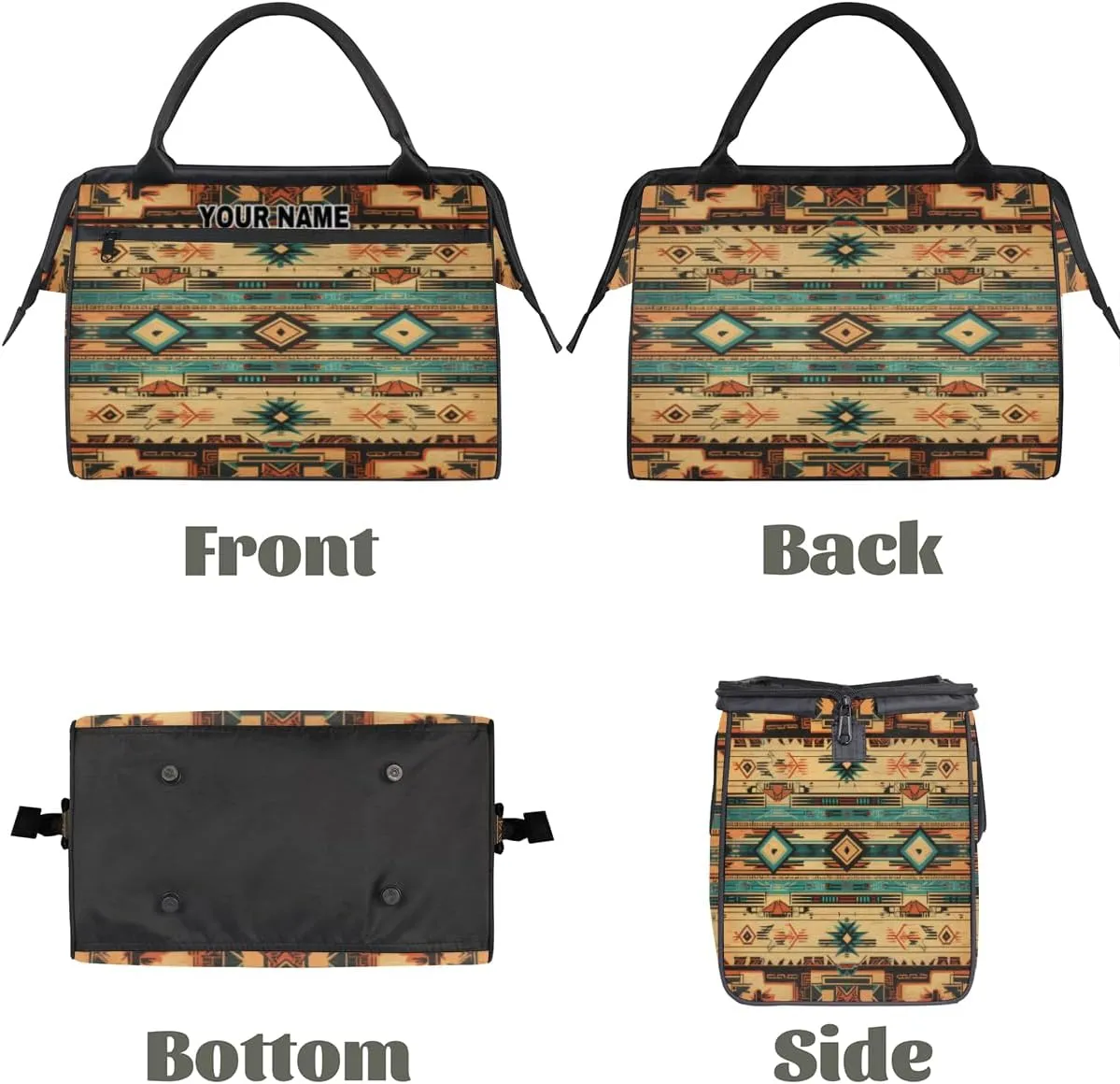 Personalized Custom Duffel Bags for Women Men, Personalized Customized Travel Duffel Bag, Waterproof Sports Gym Bag Weekender Overnight Bag Carry On Tote Bag, Ethnic Aztec Native American