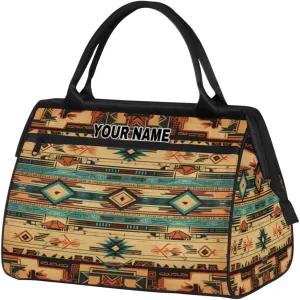 Personalized Custom Duffel Bags for Women Men, Personalized Customized Travel Duffel Bag, Waterproof Sports Gym Bag Weekender Overnight Bag Carry On Tote Bag, Ethnic Aztec Native American