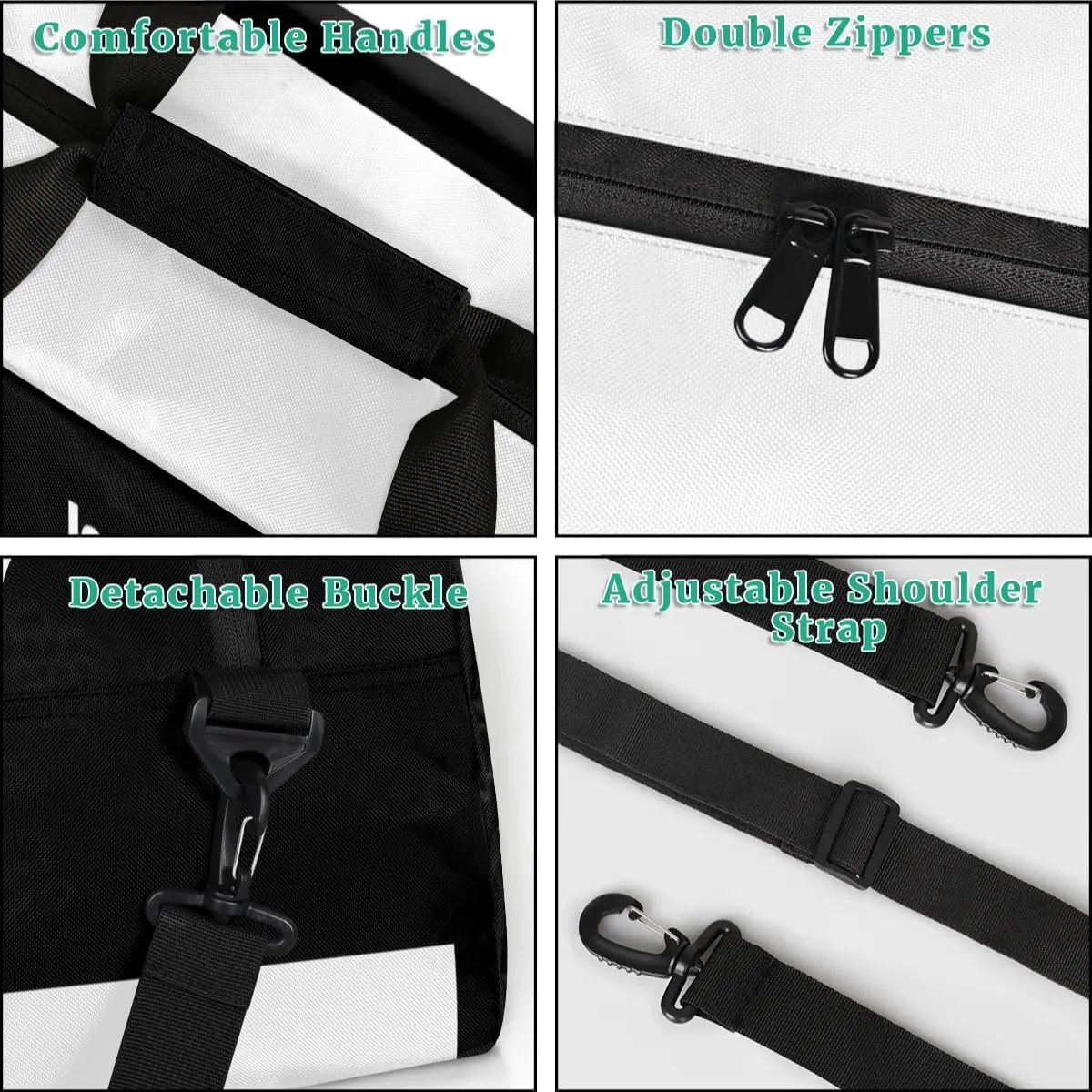 Personalized Custom Kids Duffel Bags for Boys Teen Girls, Customized Sports Gym Bag Travel Duffle Bag, Overnight Weekender Sleepover Bag, Martial Arts Taekwondo White Section 43