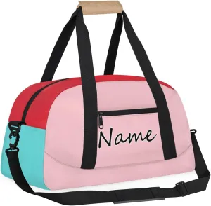 Personalized Dance Ballet Yoga Bag, Custom Cute Travel Duffel Bag with Name, Sport Duffle Gym Cheerleader Bag Weekender Overnight Bag