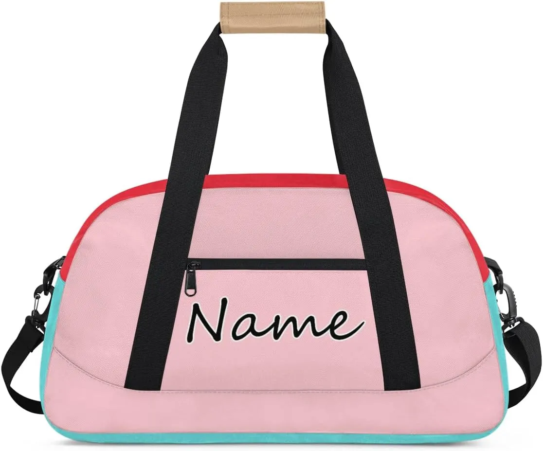 Personalized Dance Ballet Yoga Bag, Custom Cute Travel Duffel Bag with Name, Sport Duffle Gym Cheerleader Bag Weekender Overnight Bag