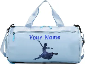 Personalized Duffle Bag with Name Photo, Custom Duffle Gym Bags with Wet Dry Pockets & Shoe for Dance Sport Travel, Personalized Gym Bag for Women Men