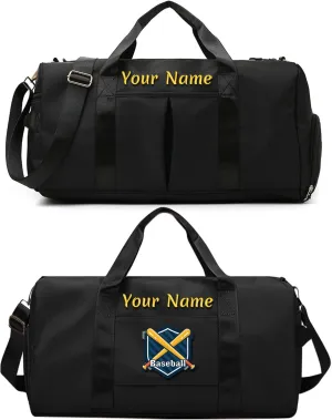 Personalized Duffle Bag with Photo Name Text, Customized Travel Bags with Wet Dry Pockets & Shoe Compartment, Custom Ballet Dance Sport Gym Bag for Women Girls
