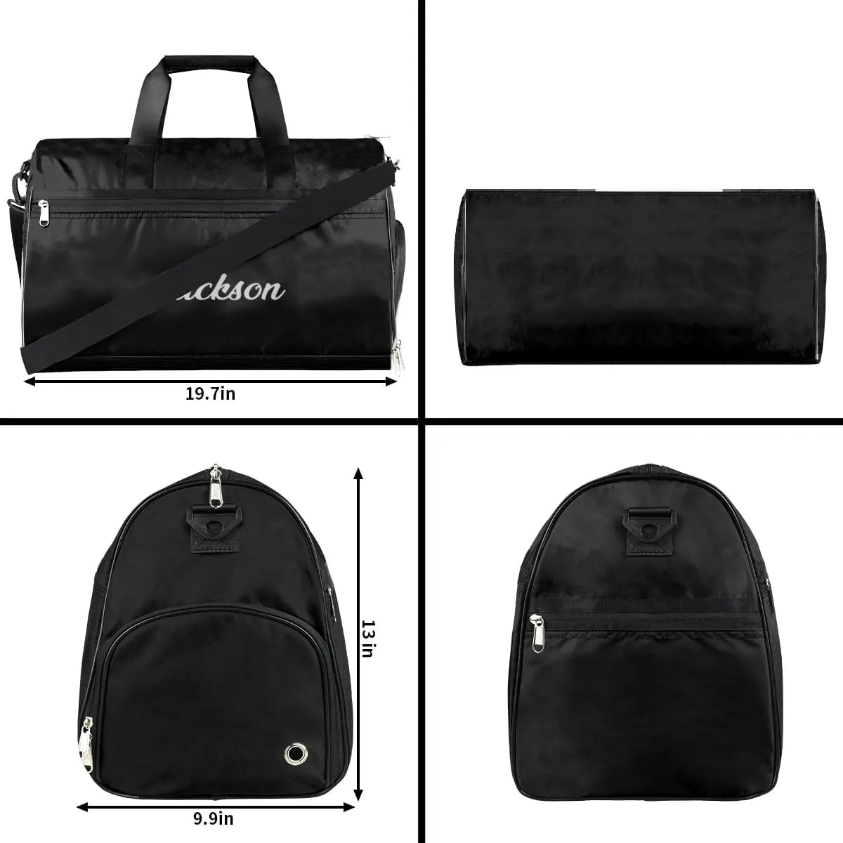 Personalized Gym Duffel Bag for Mens Large Duffel Bags Men Women Travel Duffel Bags Gym Accessories for Men Women Black
