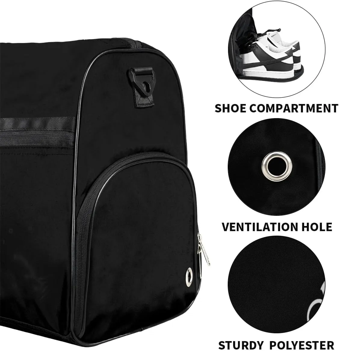 Personalized Gym Duffel Bag for Mens Large Duffel Bags Men Women Travel Duffel Bags Gym Accessories for Men Women Black