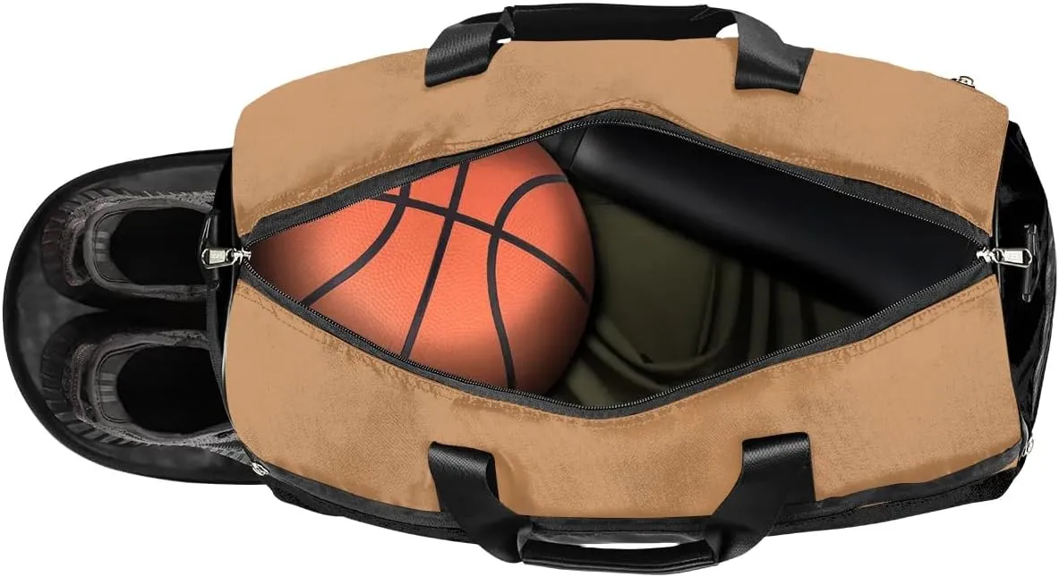 Personalized Gym Duffel Bag for Mens Large Duffel Bags Men Women Travel Duffel Bags Gym Accessories for Men Women Dark Orange
