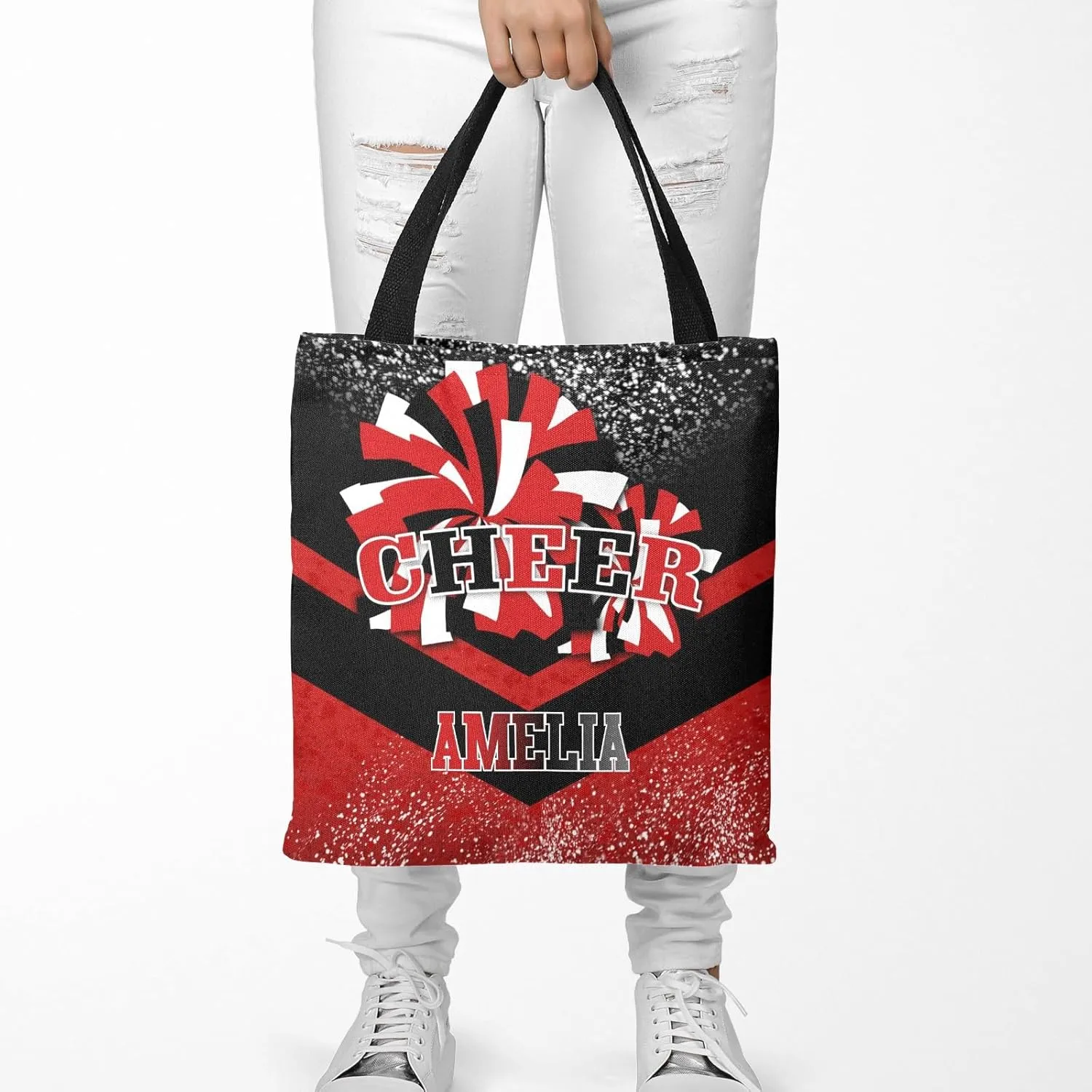 Personalized Name Cheerleading Gifts Gym Handbag Gift Bags Christmas Treat Bags for Holiday Party Gift Bags