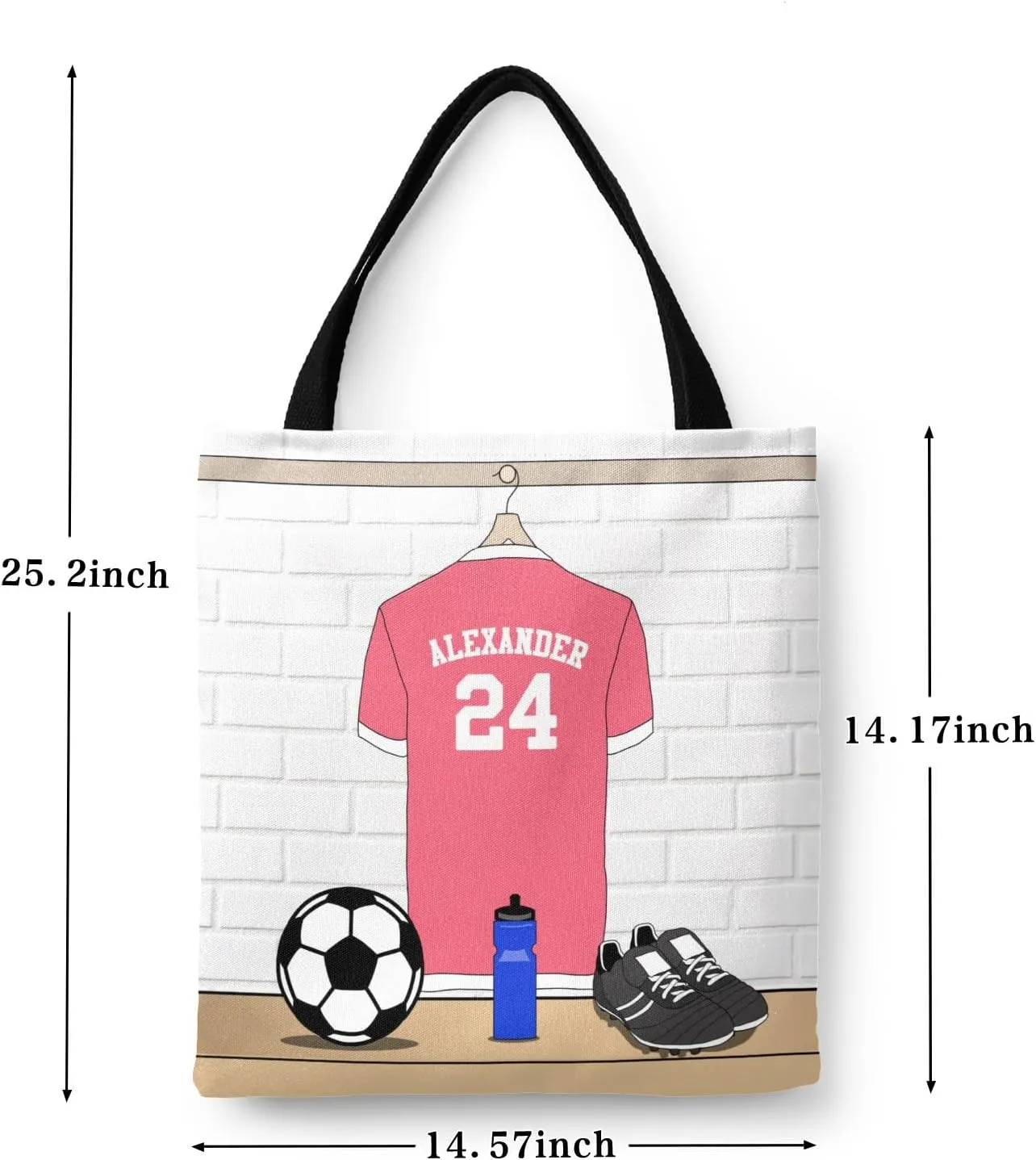 Personalized Name Soccer Sport Player Jersey Navy Handbag Gift Bags Christmas Treat Bags for Holiday Party Gift Bags