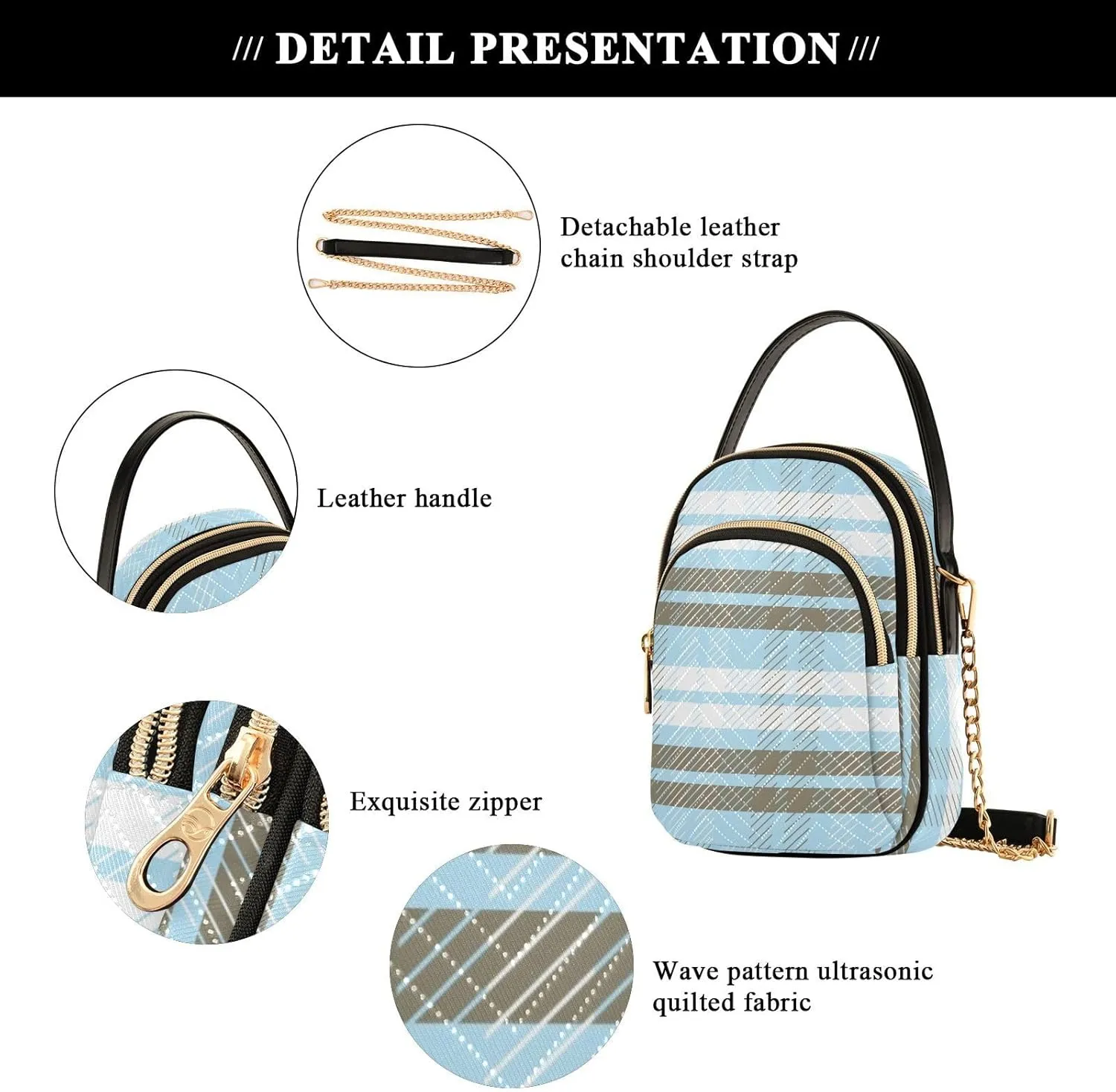 Phone Purse Women's Crossbody Handbags Quilted Small Leather Crossbody Bags Shoulder Bag for Women Girls Cherries