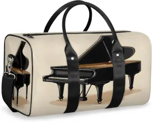 Piano Duffle Bag for Travel, Overnight Weekend Gym Carry On Luggage Bag, Music Travel Duffel Bag for Men Women