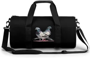 Pigeon Power Gym Bag for Men Women Cylindrical Gym Duffle Bags Travel Sports Carryon Gymbag 17.7in/9in/9in