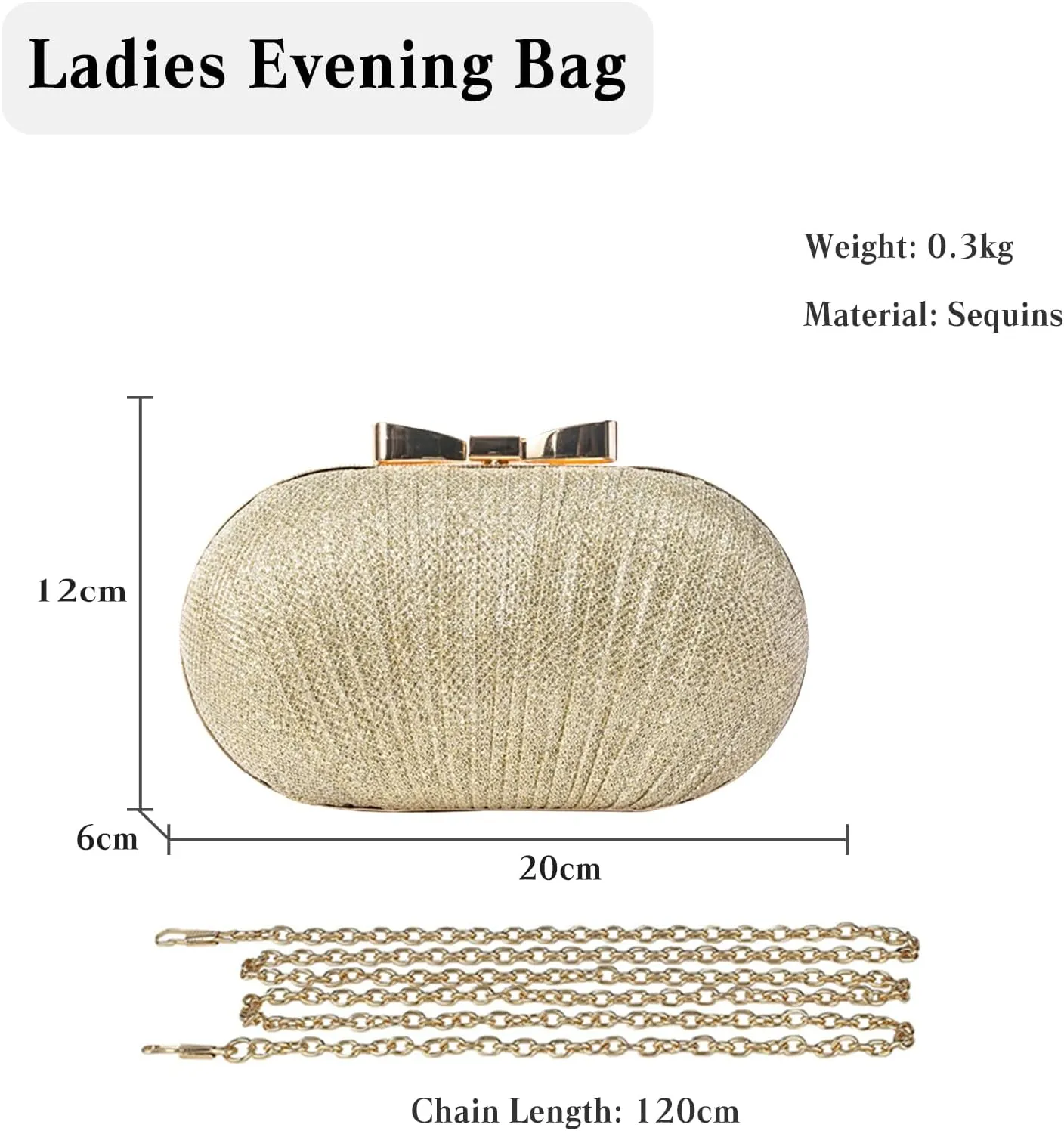 Pleated Evening Bag for Women Sequin Clutch Bag Ladies Sparkly Handbag Bridal Wedding Purse Glitter Shoulder Bag