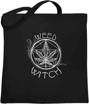Pop Threads Weed Witch Retro Marijuana Pot 420 Wicca Graphic Canvas Tote Bag