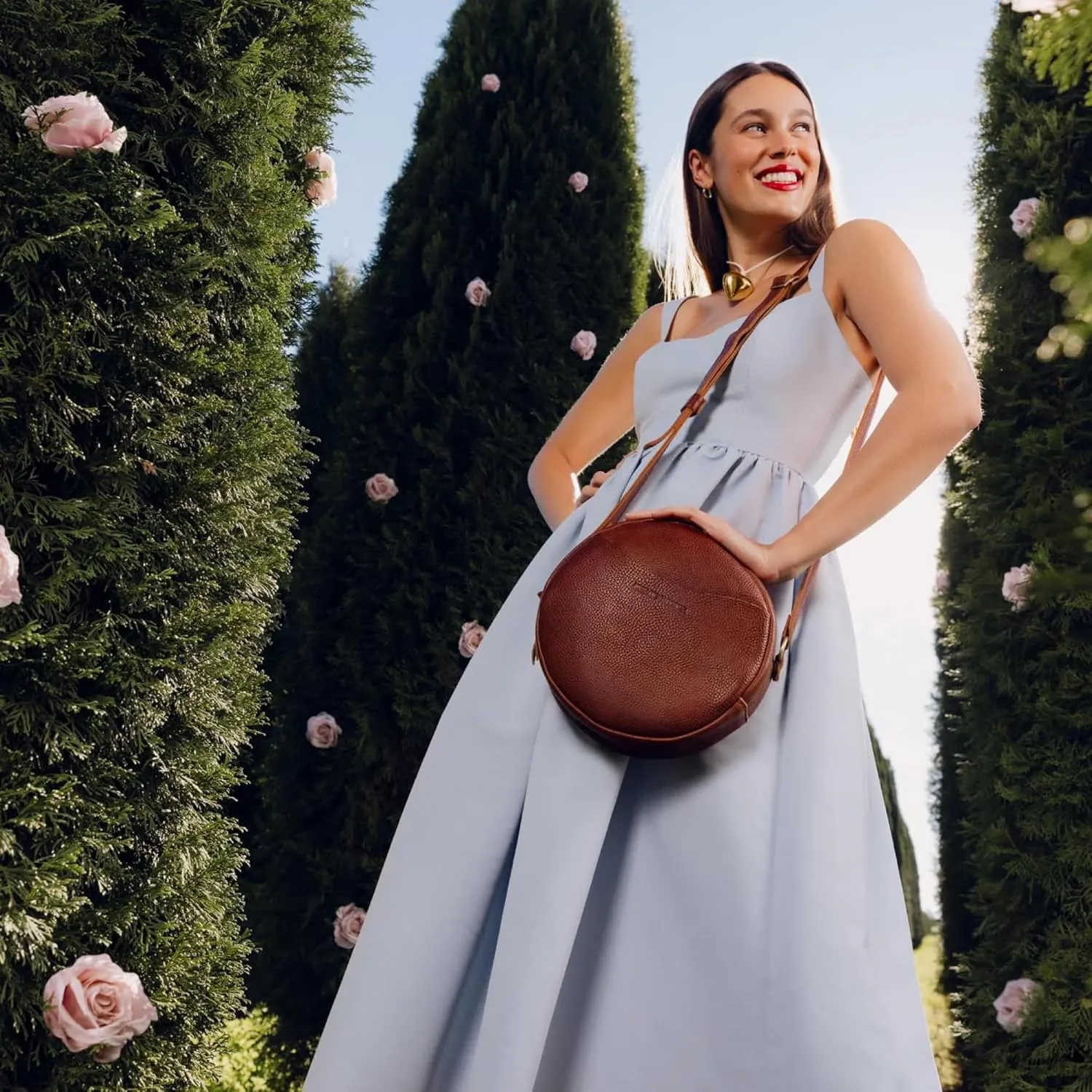 Portland Leather Goods Circle Crossbody Bag for Women – Handmade from the Finest Full-Grain Hides