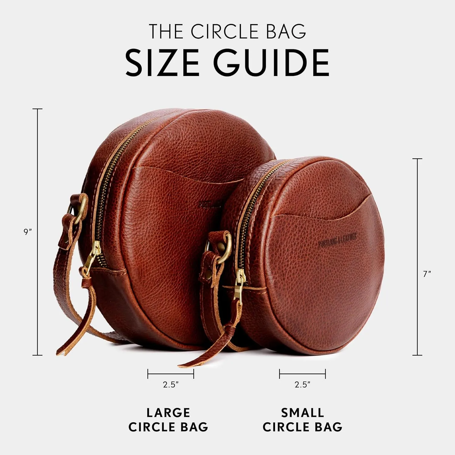 Portland Leather Goods Circle Crossbody Bag for Women – Handmade from the Finest Full-Grain Hides