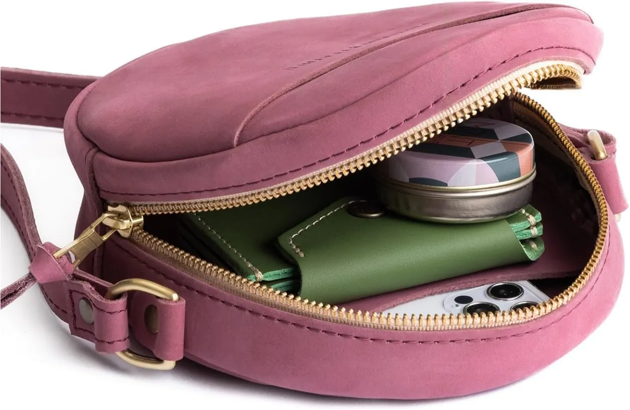 Portland Leather Goods Circle Crossbody Bag for Women – Handmade from the Finest Full-Grain Hides