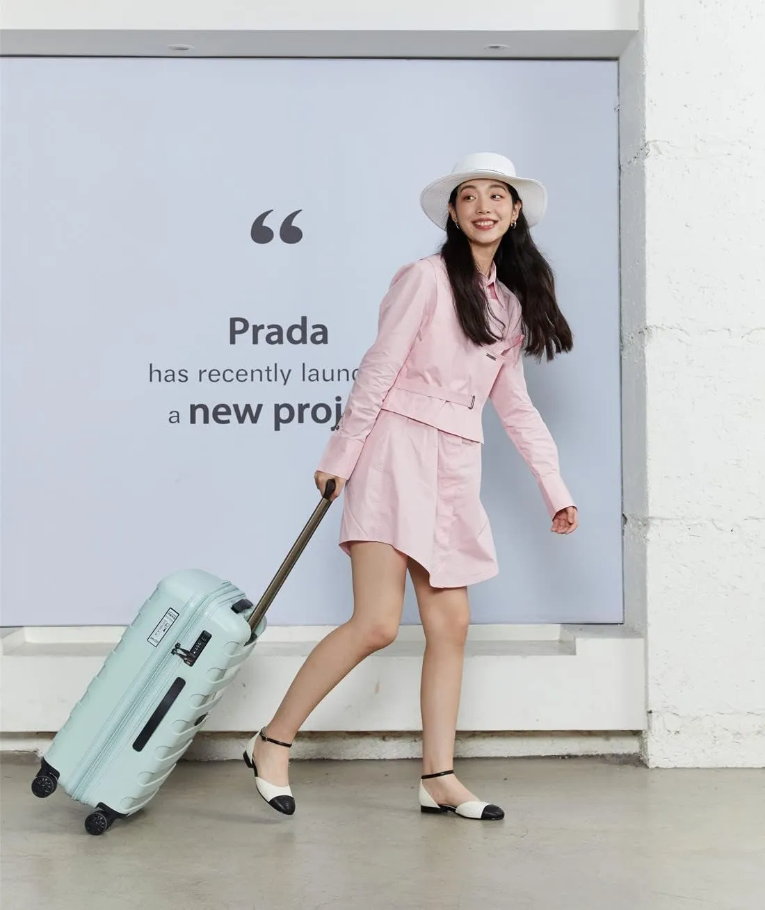 PP material 2-piece expandable luggage sets with Spinner Wheels， Suitcase with TSA Lock，Large Luggage for Family Travel carry on 20 28，Azure water color