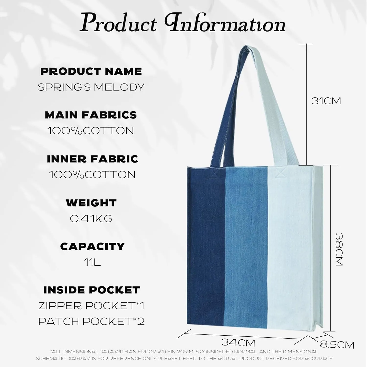 Premium Colorblock Denim Tote Bag for Women – 2025 Summer Lightweight Foldable Large Designer Shoulder Bag with Pockets