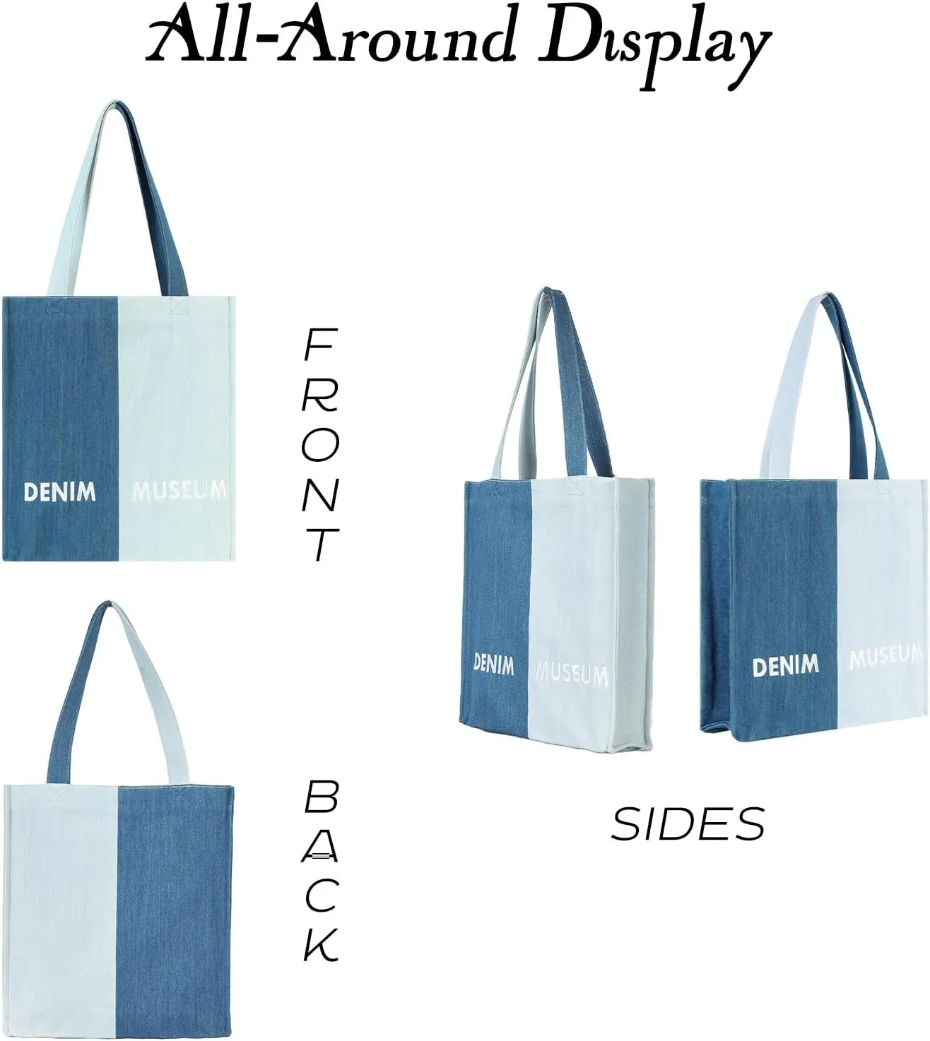 Premium Colorblock Designer Handbag for Women – 2025 Summer Niche Lightweight Foldable Large Denim Tote Bag with Pockets