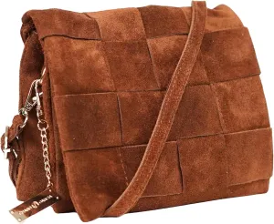 Premium Italian Leather Handmade in Florence, Italy. Suede Crossbody Bag for Women with a Detachable Strap Made in Italy