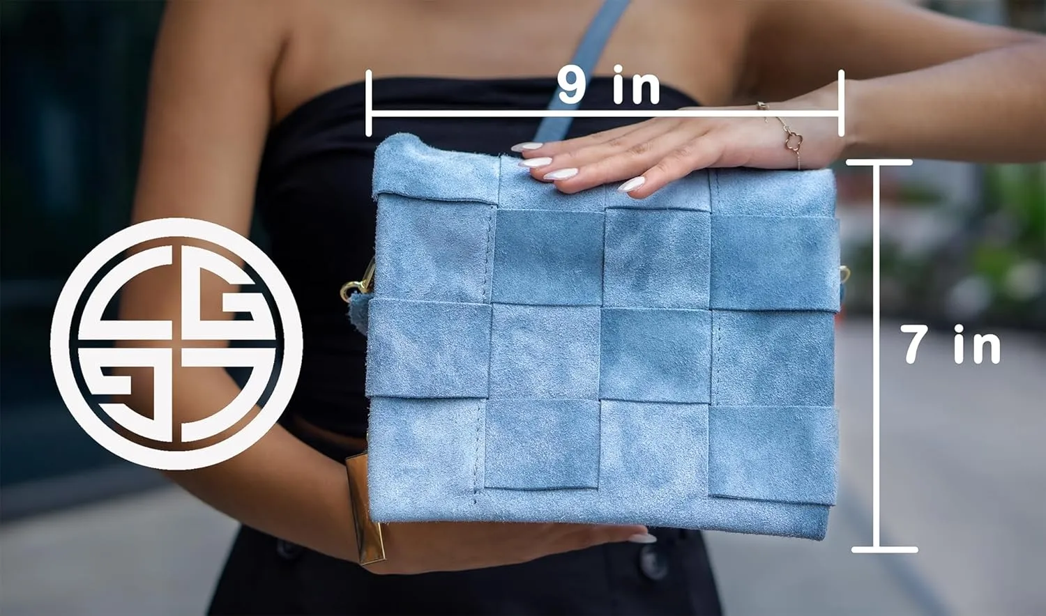 Premium Italian Leather Handmade in Florence, Italy. Suede Crossbody Bag for Women with a Detachable Strap Made in Italy