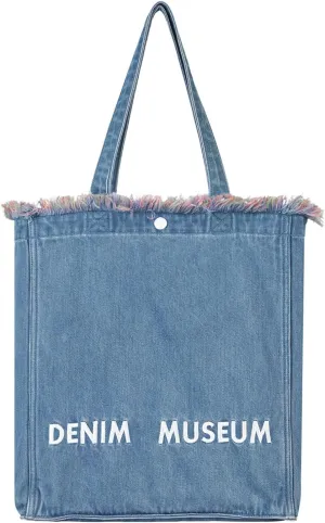 Premium Red Yarn Fringe Boho Denim Tote Bag for Women – 2025 Summer Niche Lightweight Foldable Designer Shoulder Purse