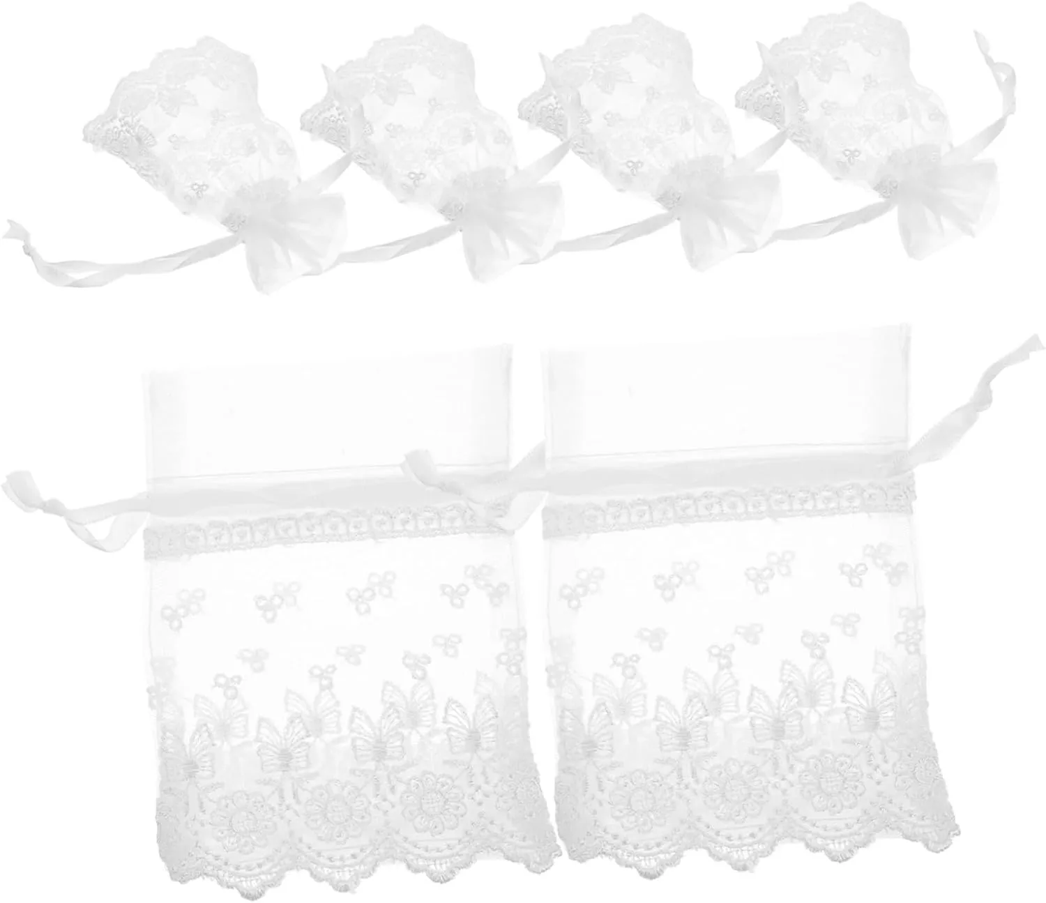 PRETYZOOM 6pcs Butterfly Drawstring Jewelry Bag Mesh Organza Satchel for Travel Party Wedding Organized Storage of Small Items